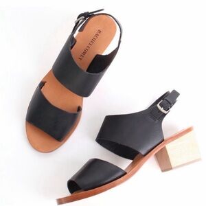 Rachel Comey Black Leather Block Heel Sandals